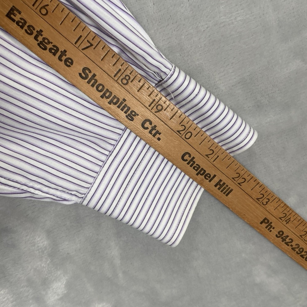 Canali Dress Shirt men's 15.75 40 Button Up Striped Cotton Casual Long Sleeve - Picture 9 of 12